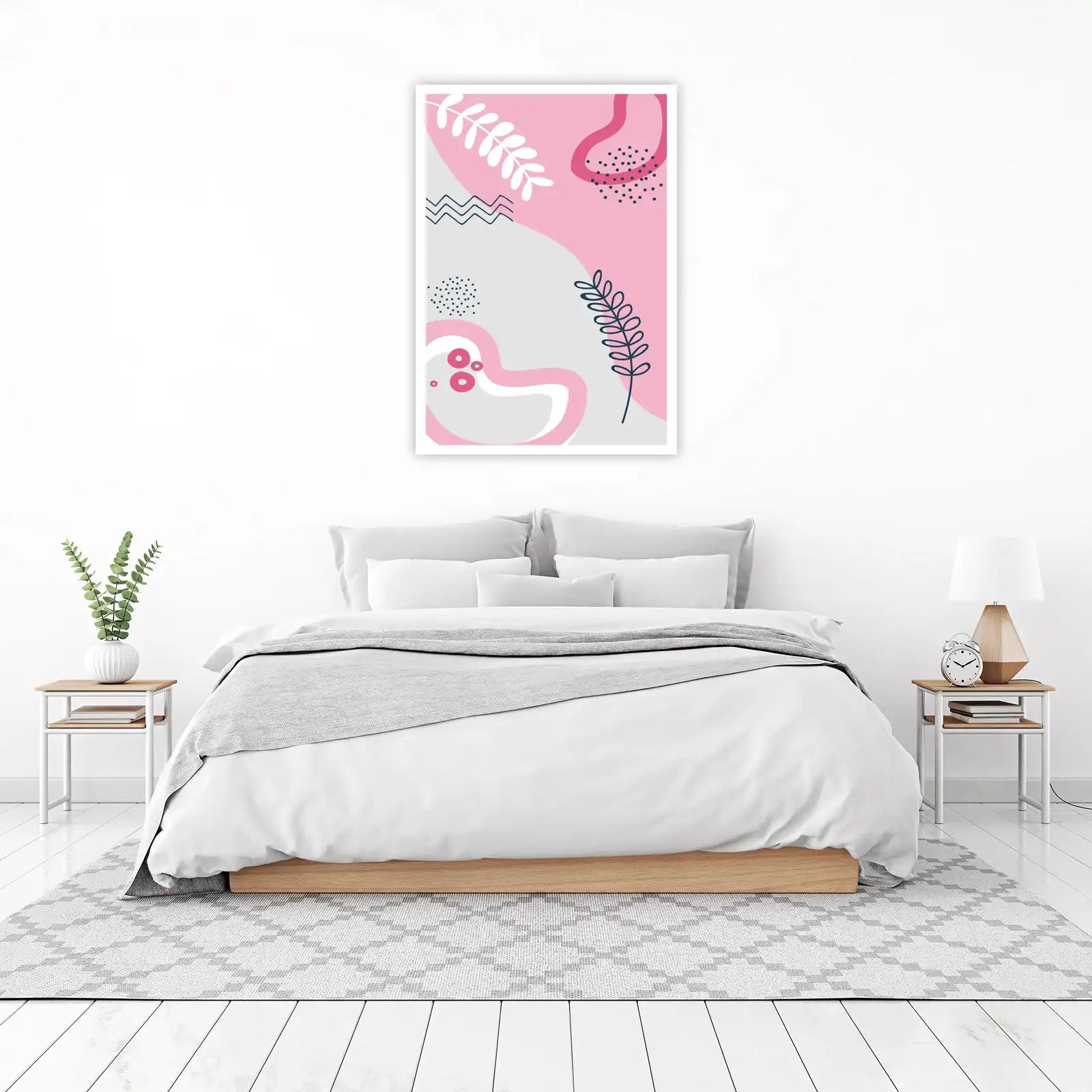 Abstract Pink Botanical Wall Art