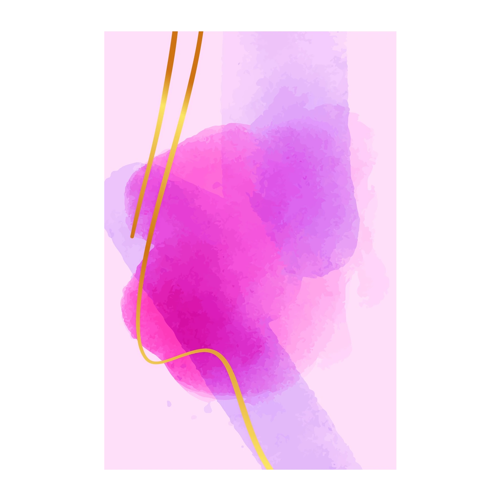 Abstract Watercolor Bloom Gold Accent Wall Art