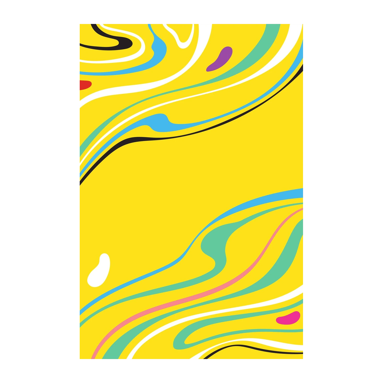Vibrant Swirls Yellow Abstract Wall Art