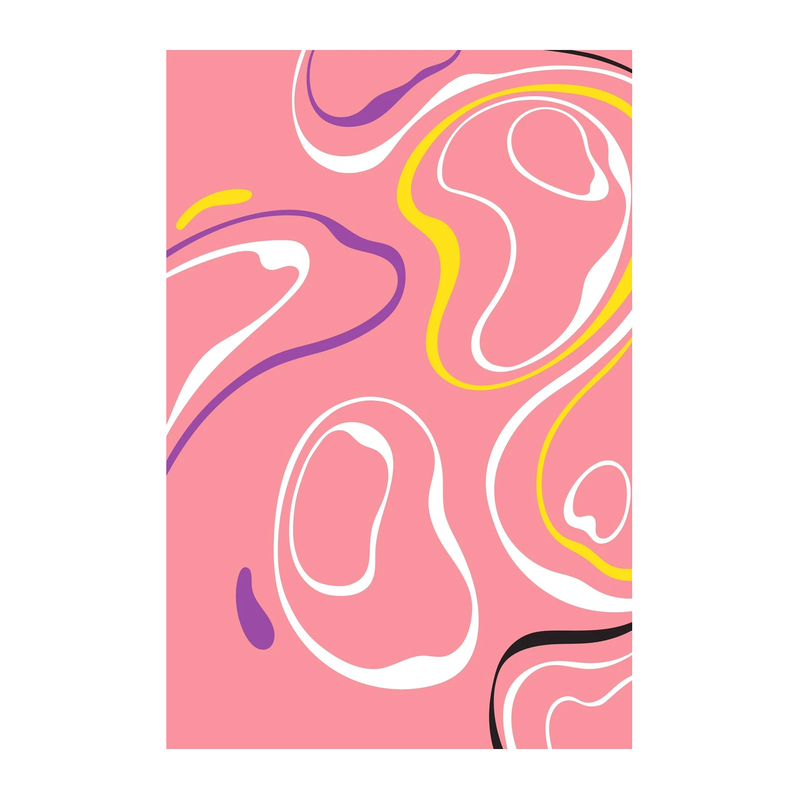 Abstract Swirl Pink & Yellow Wall Art