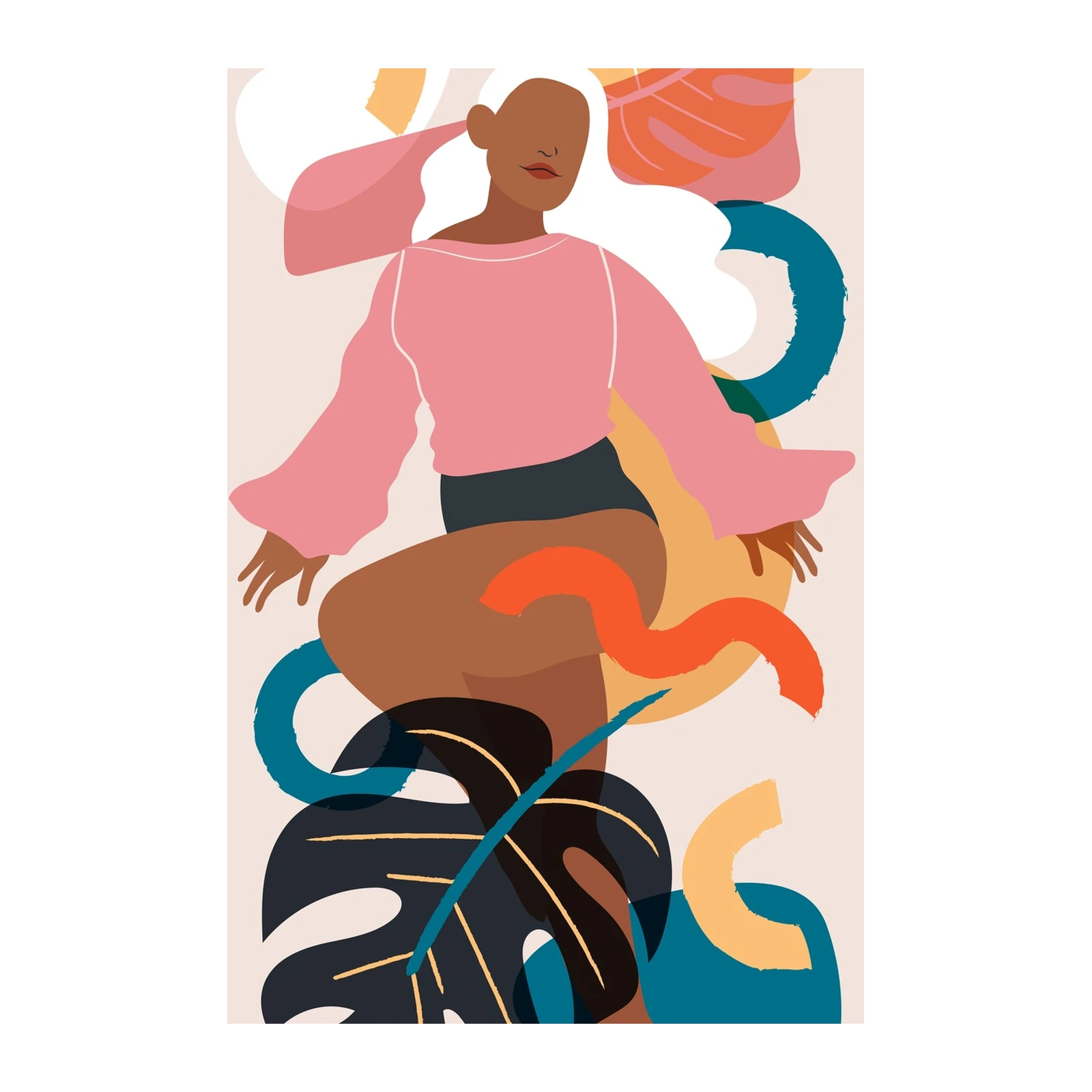 Bohemian Abstract Woman Wall Art