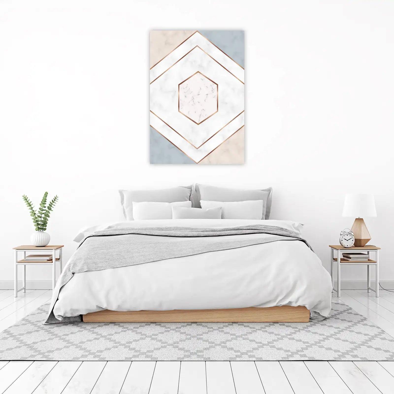 Geometric Marble Rose Gold Wall Art