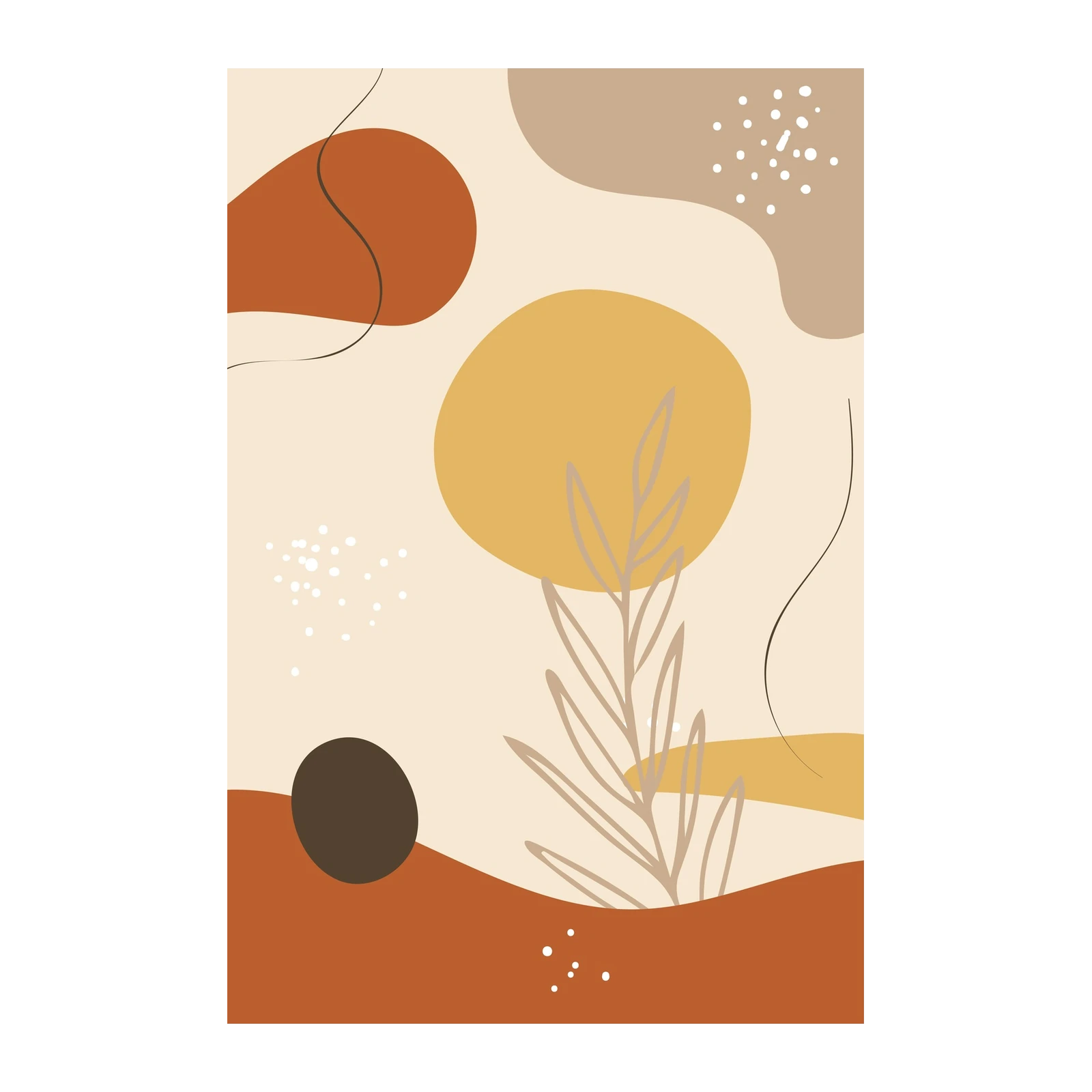 Boho Abstract Earth Tones Wall Art