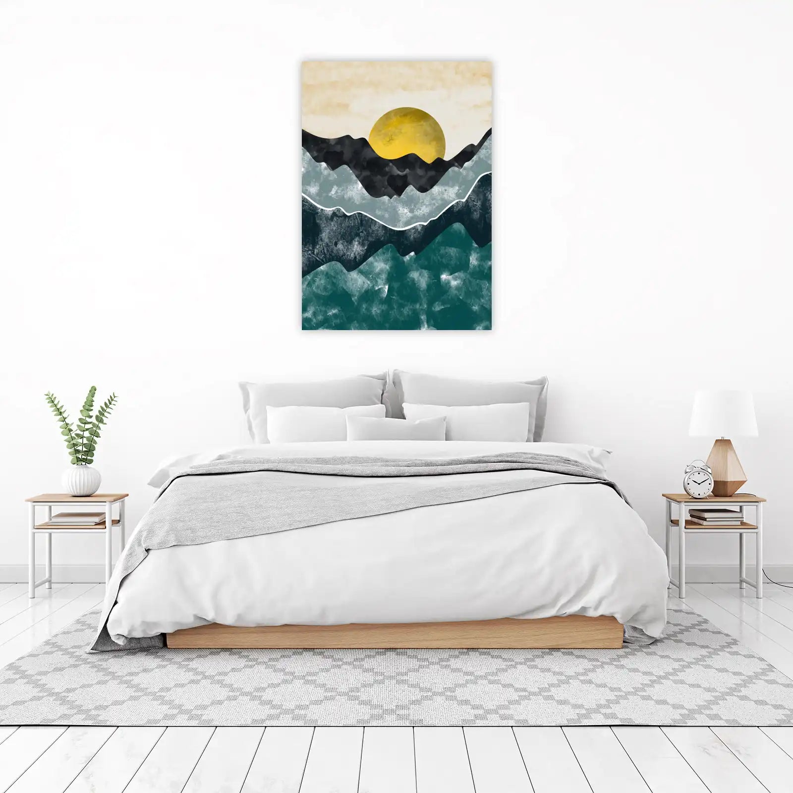 Sunset Mountain Abstract Landscape Wall Art