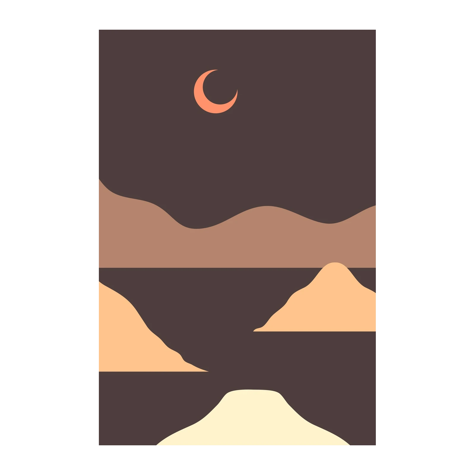 Abstract Moonscape Desert Landscape Wall Art