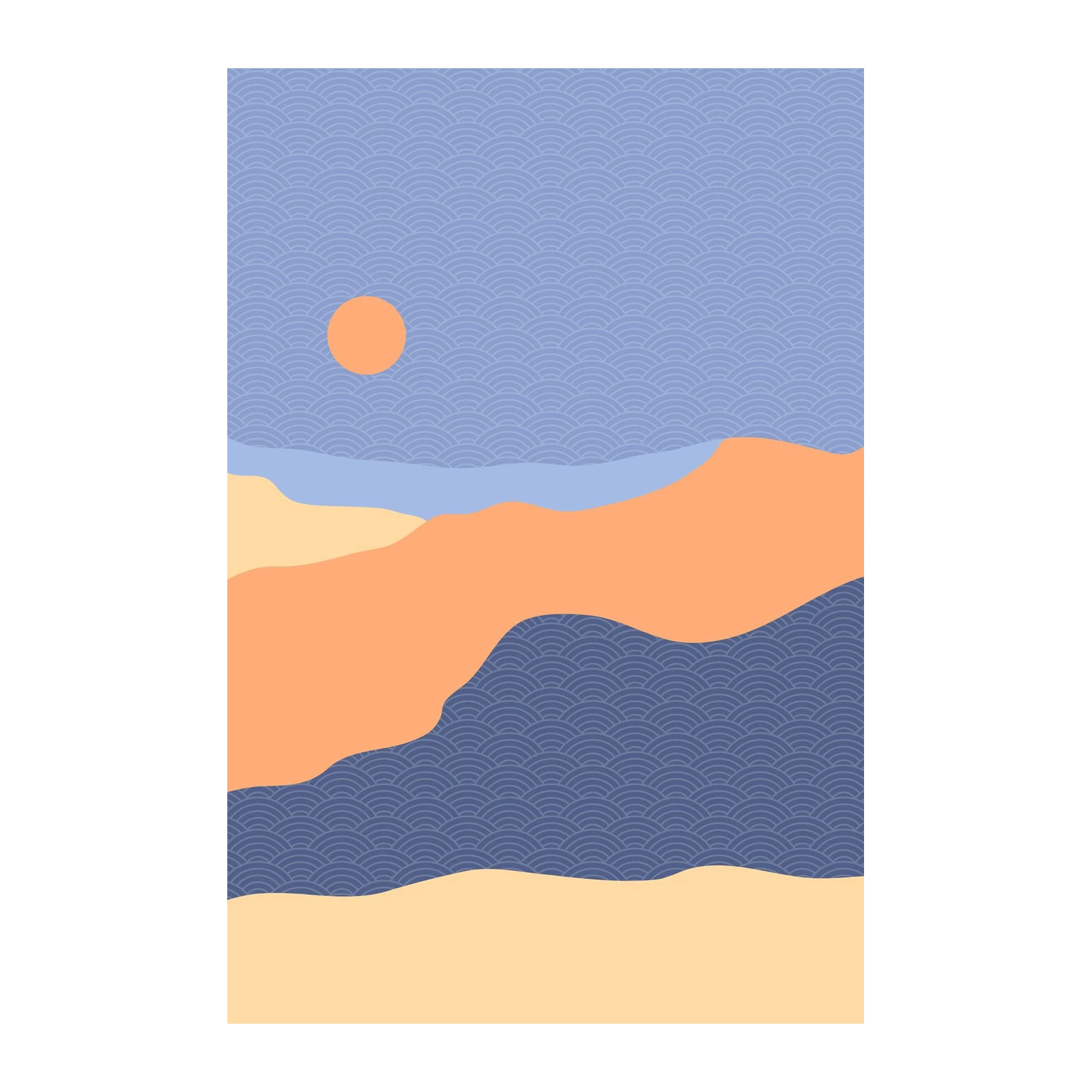 Abstract Sunset Landscape Wall Art