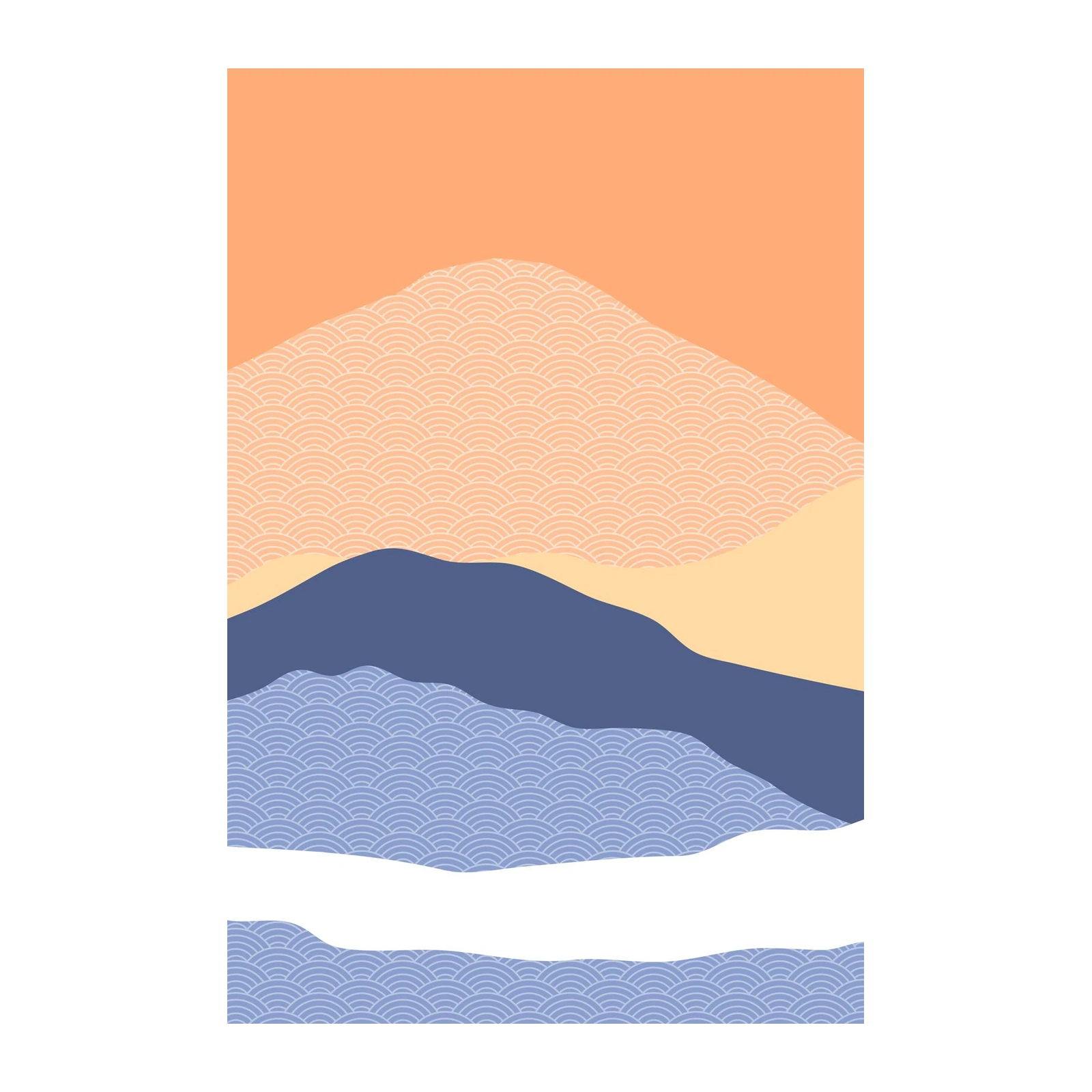 Serene Japanese Mountain Scape Wall Art