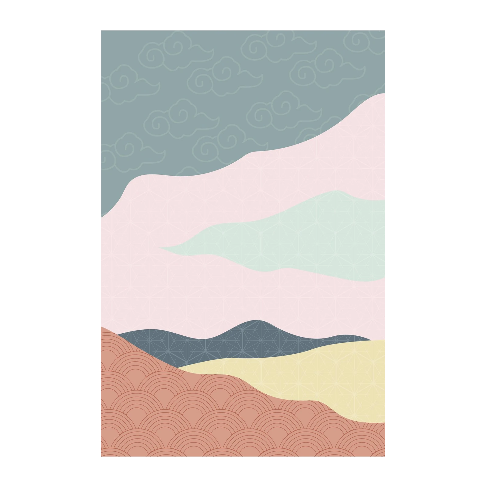 Abstract Japanese Landscape Wall Art