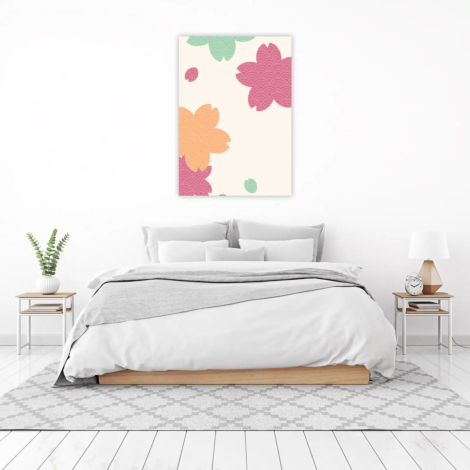Japanese Wave Cherry Blossom Wall Art