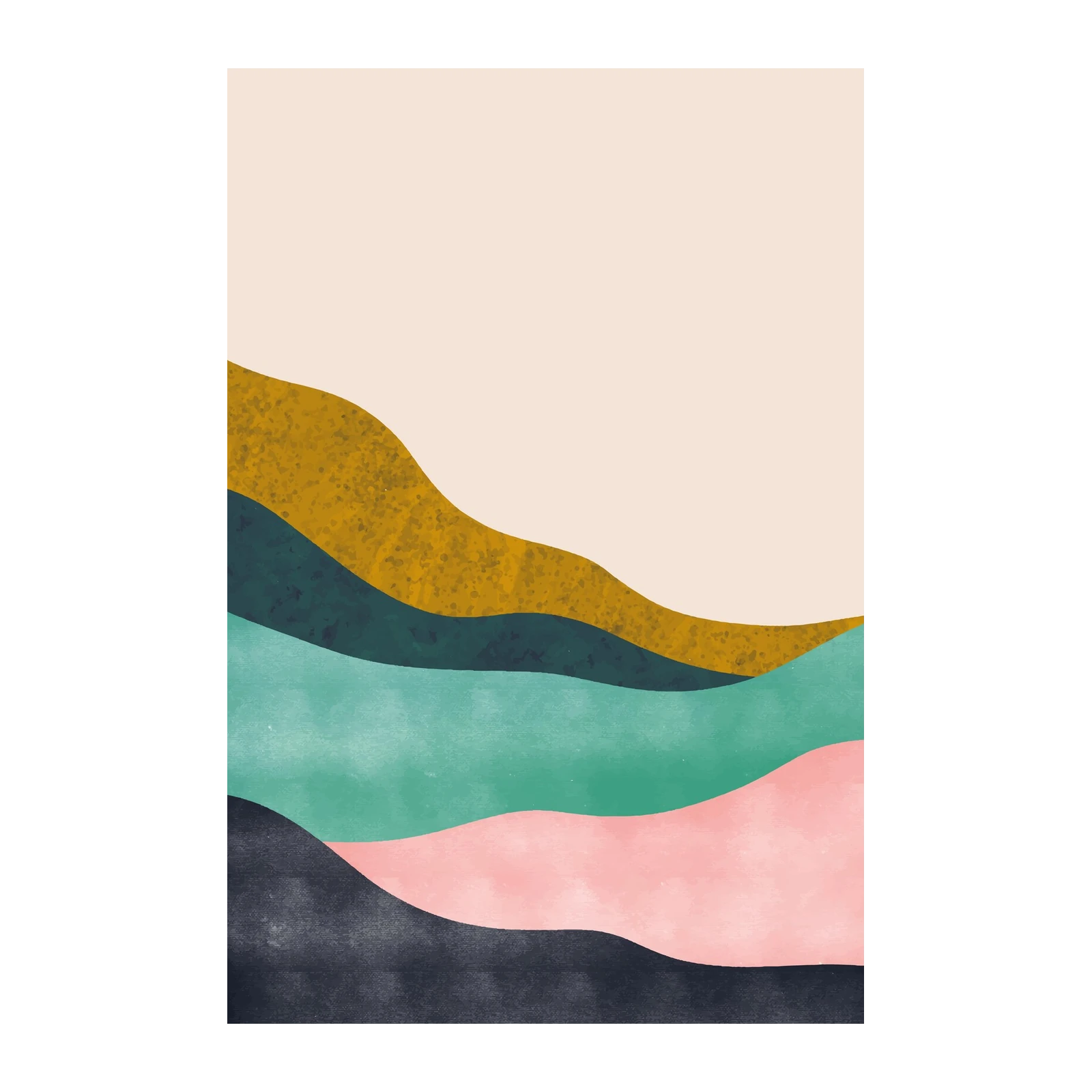 Abstract Landscape Wave Wall Art