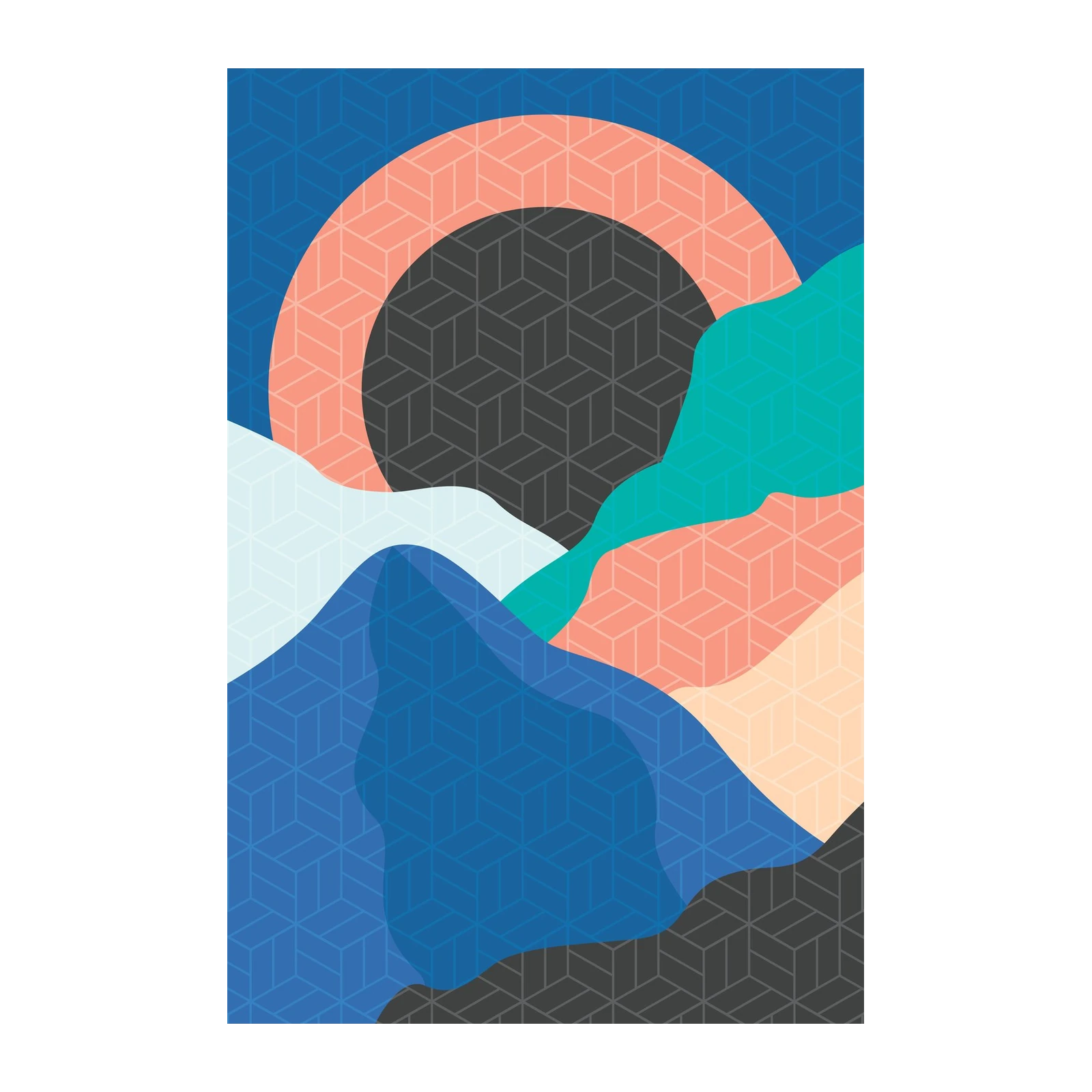 Abstract Geometric Landscape Wall Art