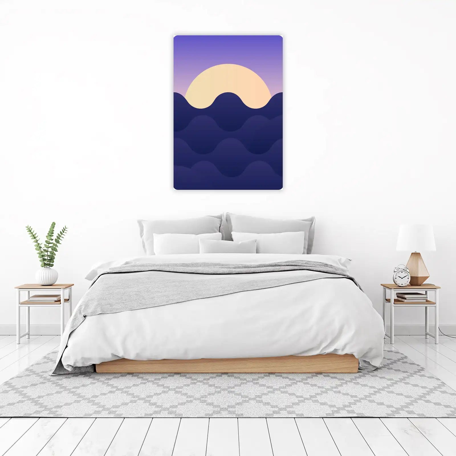 Abstract Sunset Waves Wall Art