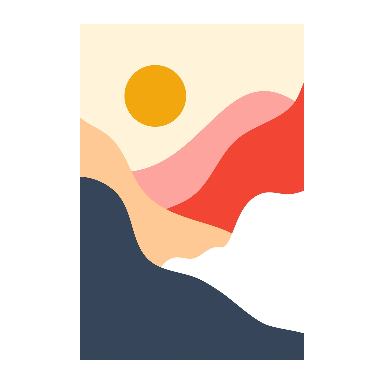 Abstract Sunset Landscape Wall Art