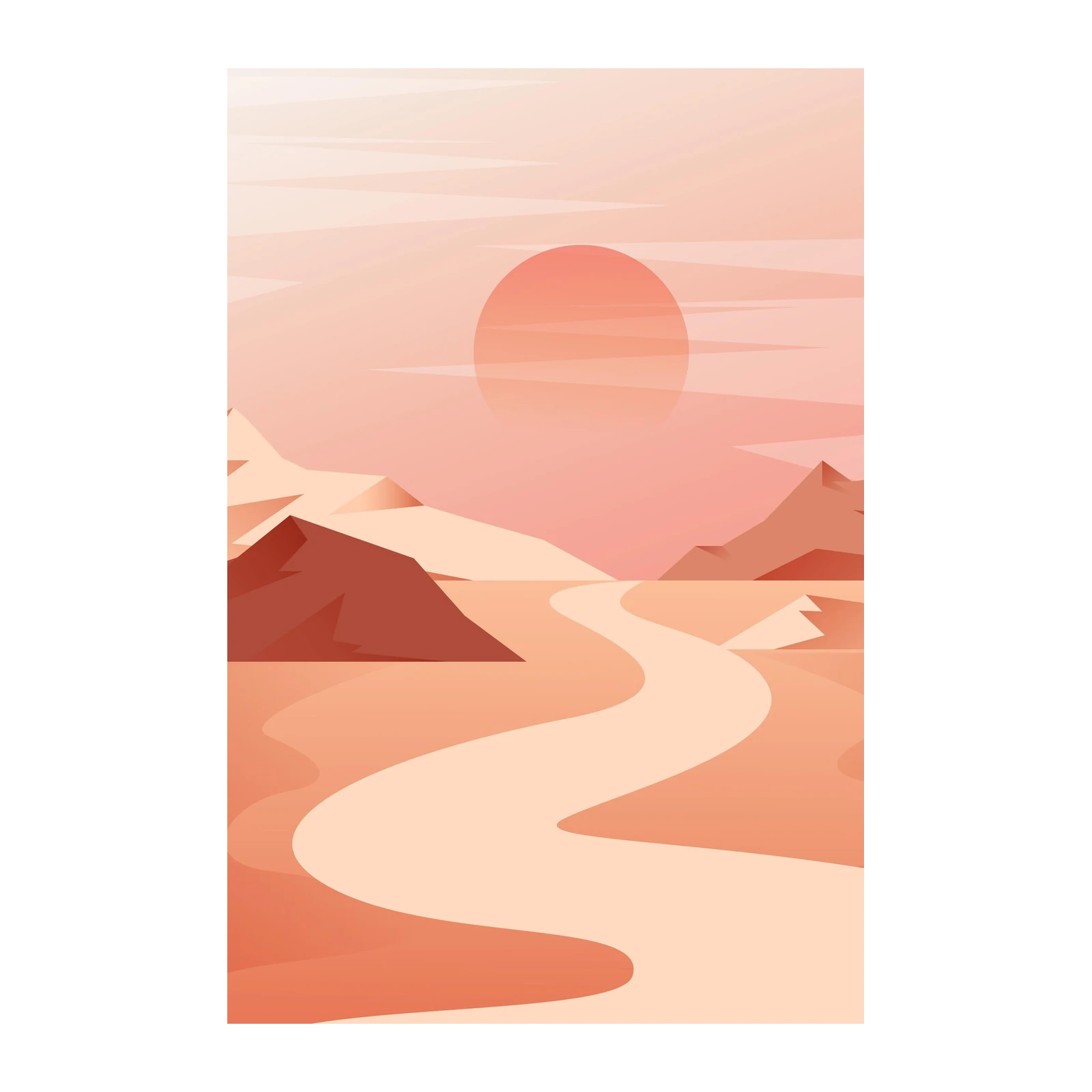 Serene Desert Sunset Minimalist Wall Art
