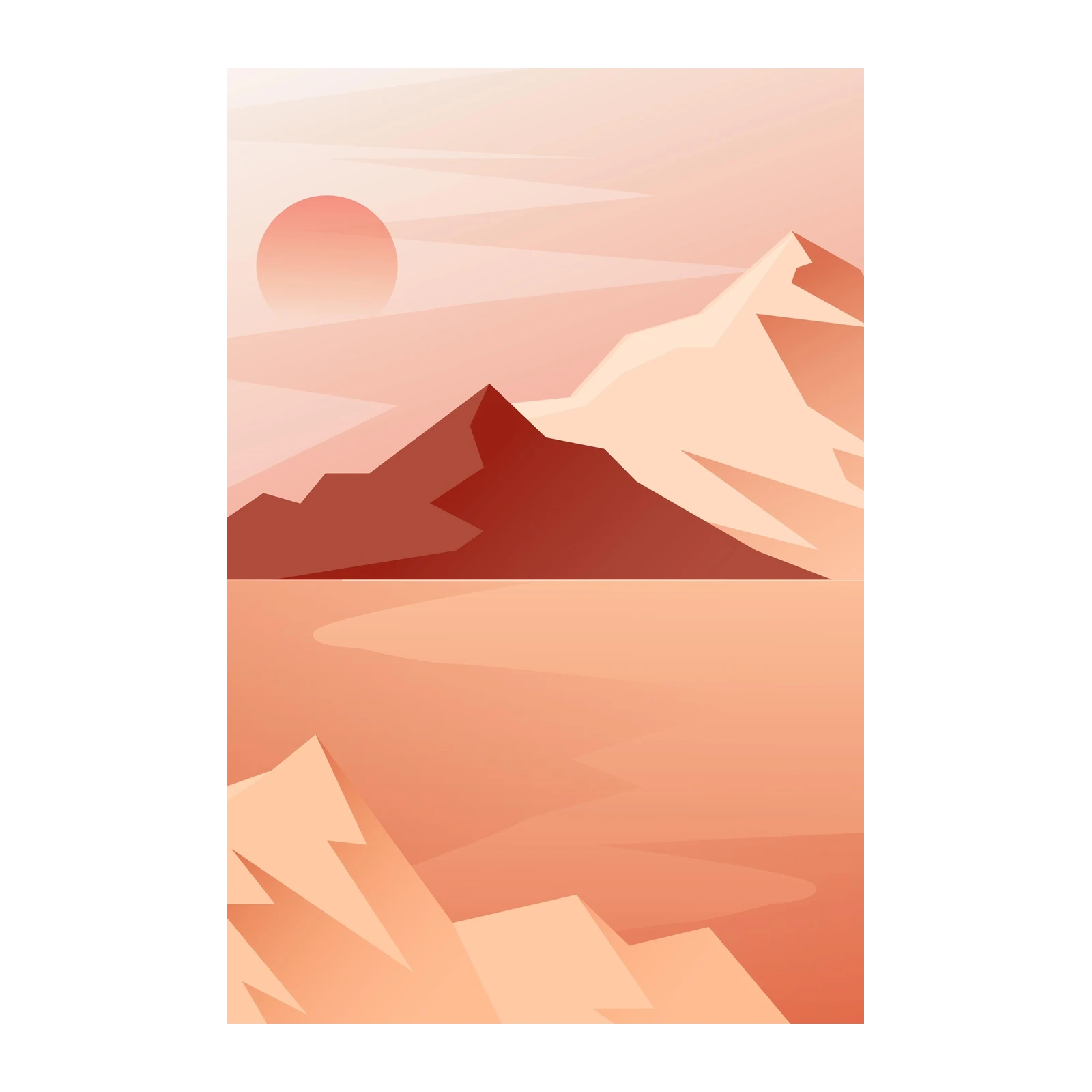 Serene Desert Sunset Landscape Wall Art