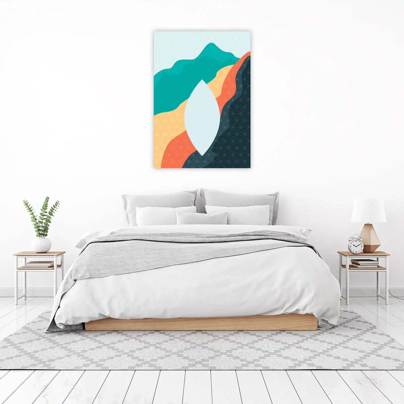 Abstract Wave Mountain Geo Wall Art