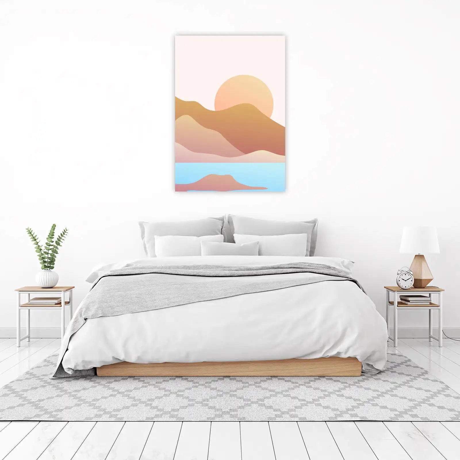 Serene Desert Landscape Sunset Wall Art