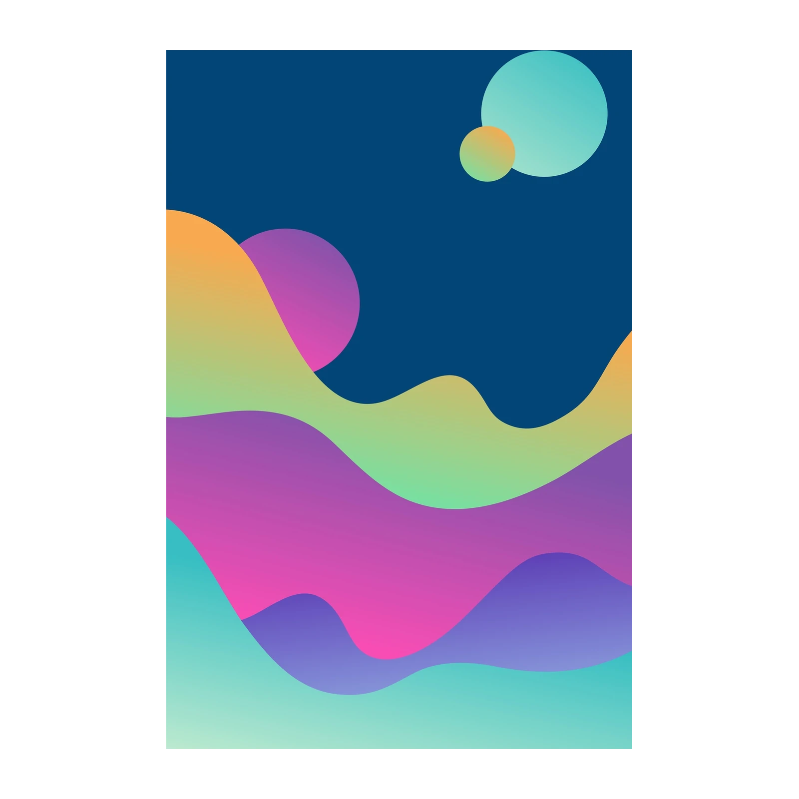 Vibrant Gradient Landscape Wall Art