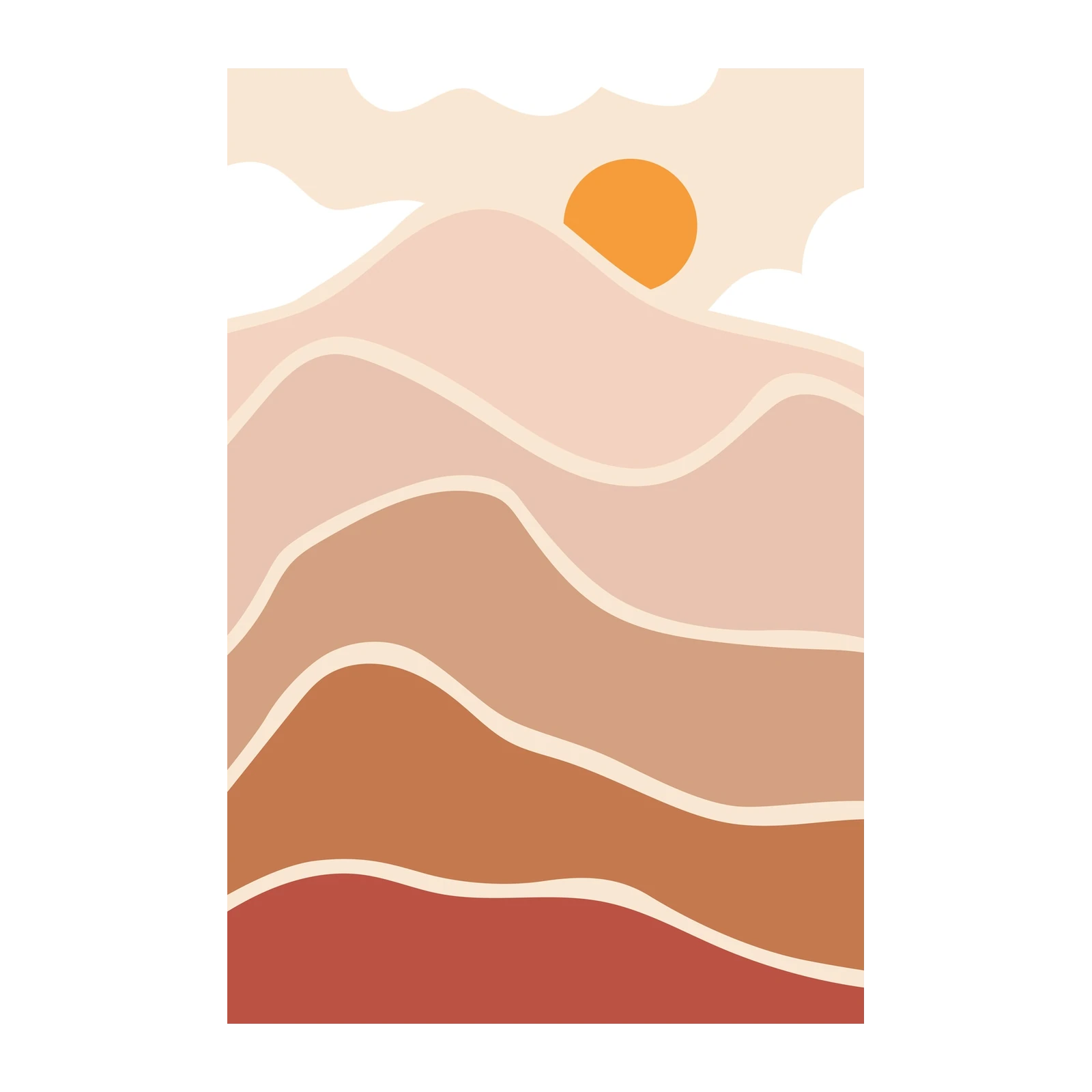 Boho Sunset Landscape Wall Art