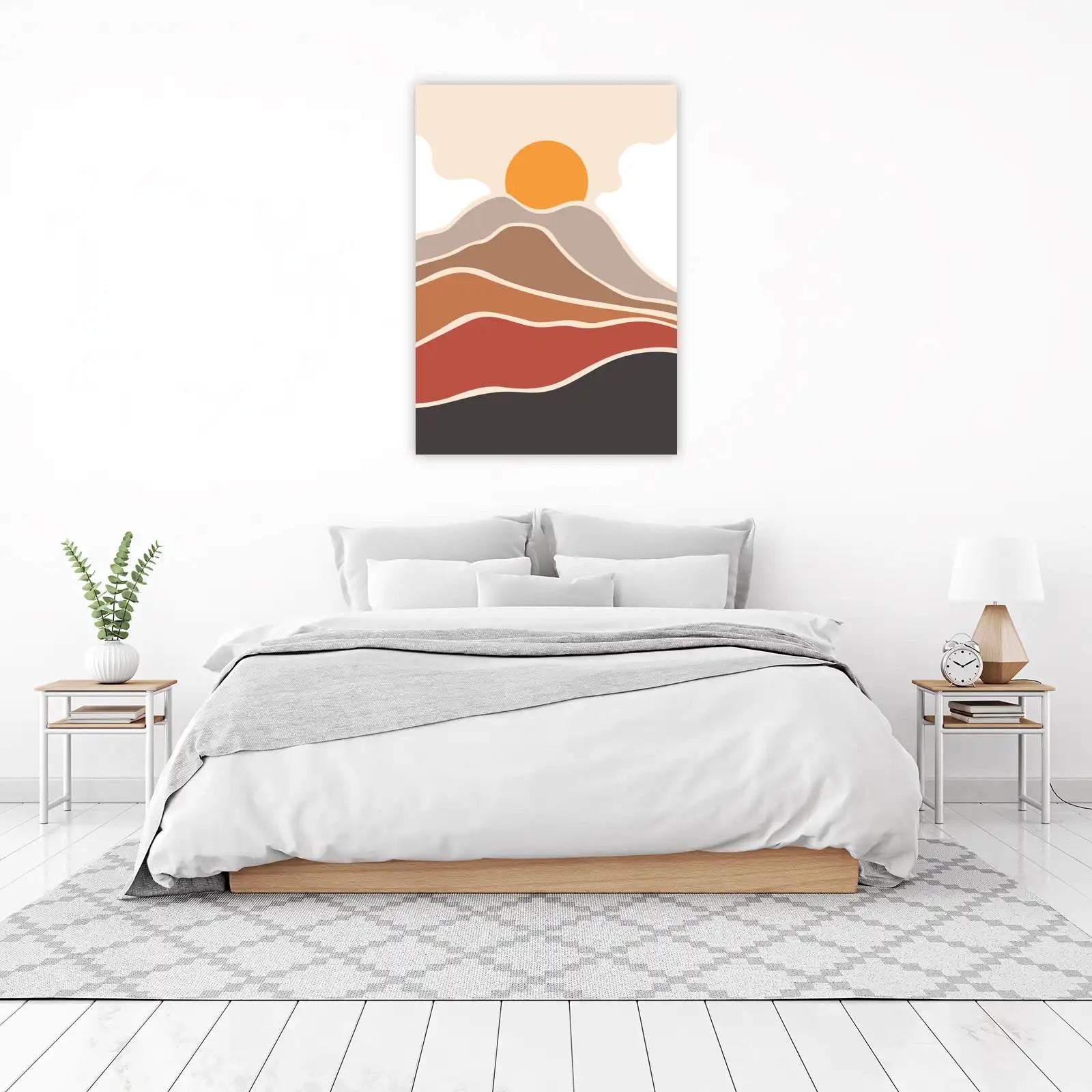 Boho Desert Sunset Mountain Wall Art