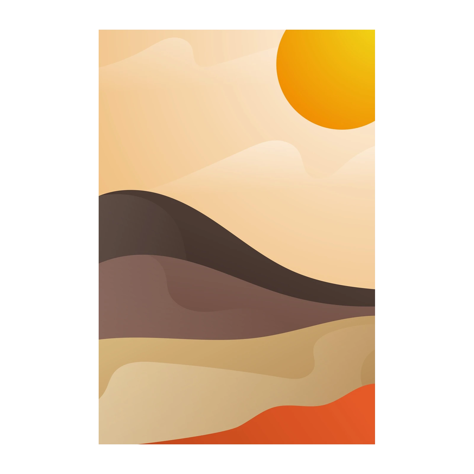 Desert Sunset Abstract Landscape Wall Art