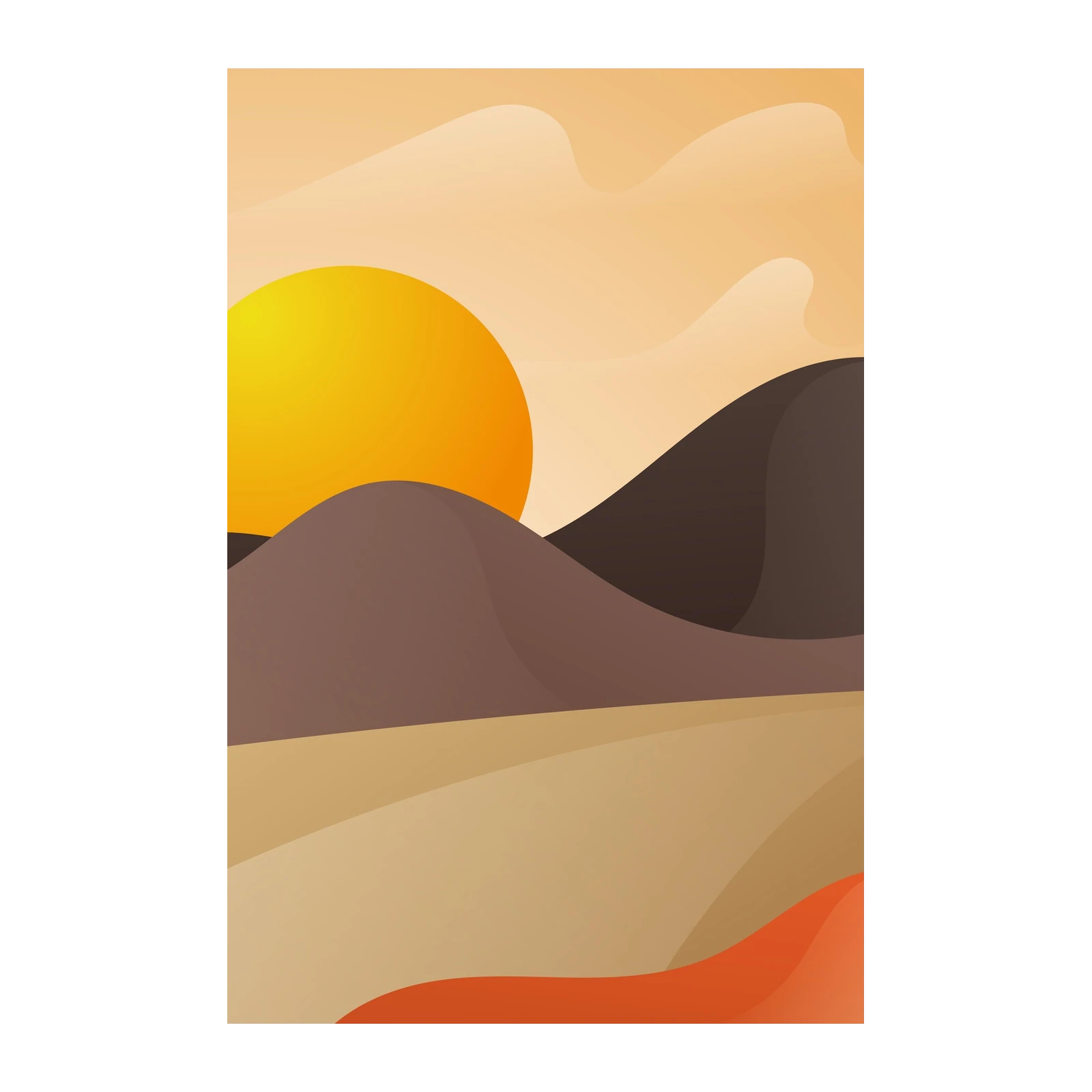 Abstract Desert Sunset Minimalist Wall Art