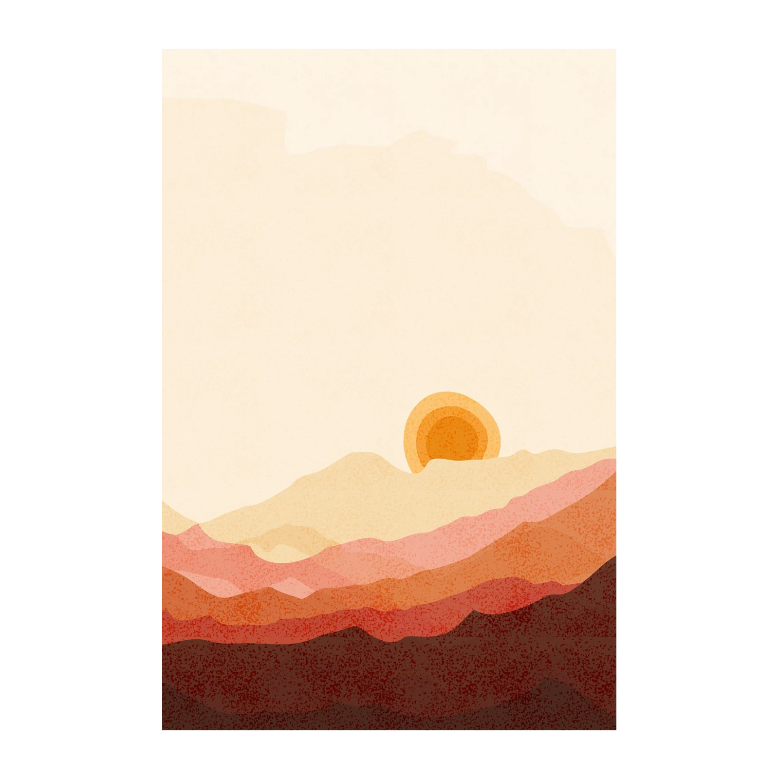 Bohemian Sunset Mountain Landscape Wall Art