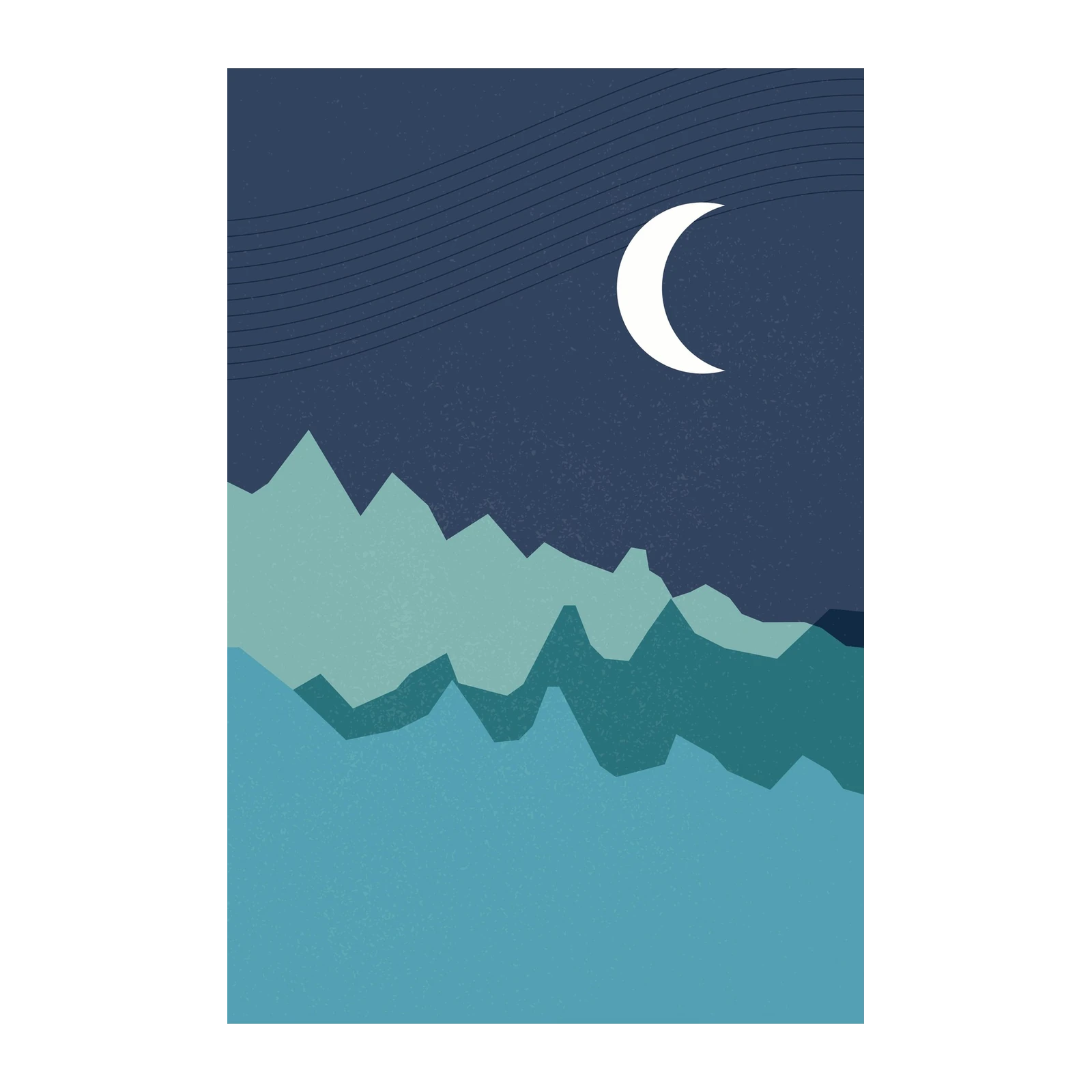 Abstract Mountain Moonscape Wall Art