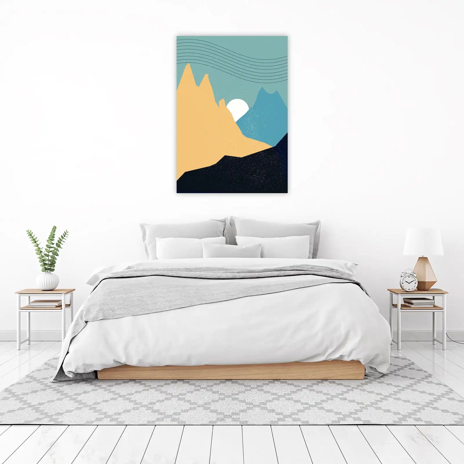 Abstract Sunset Mountain Wall Art