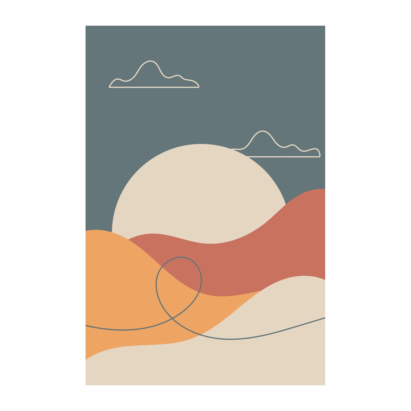 Abstract Desert Landscape Minimalist Wall Art