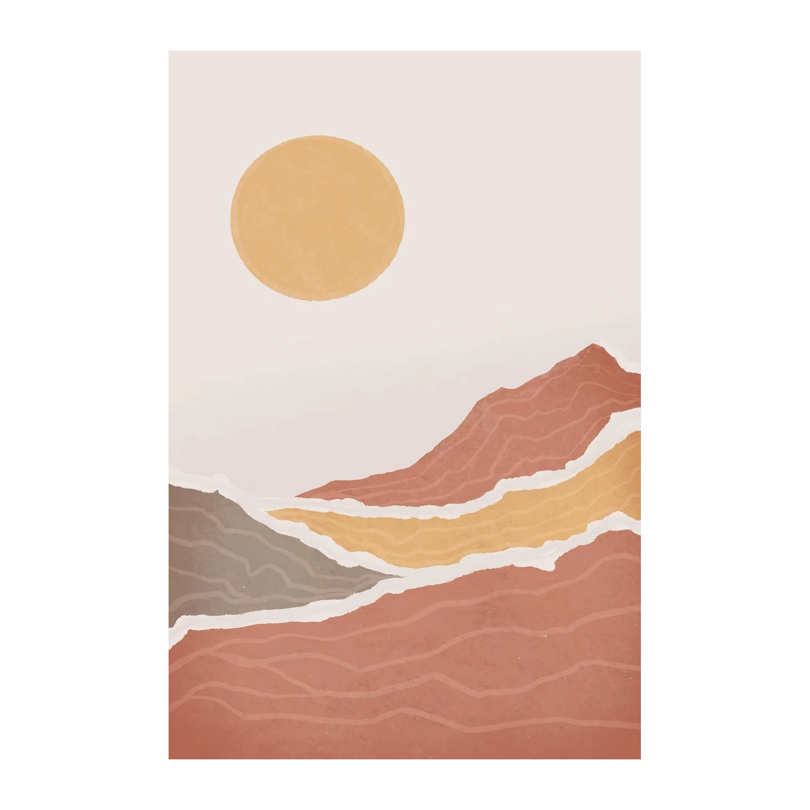 Bohemian Sunset Landscape Wall Art