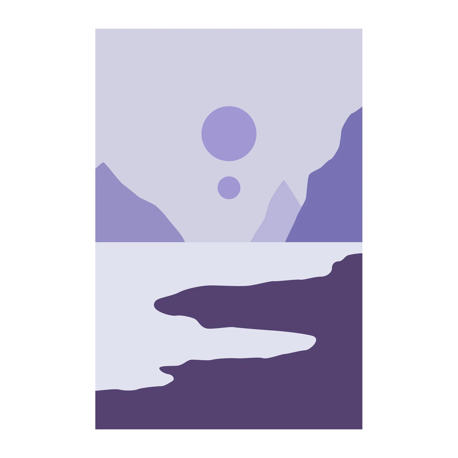Serene Purple Landscape Wall Art