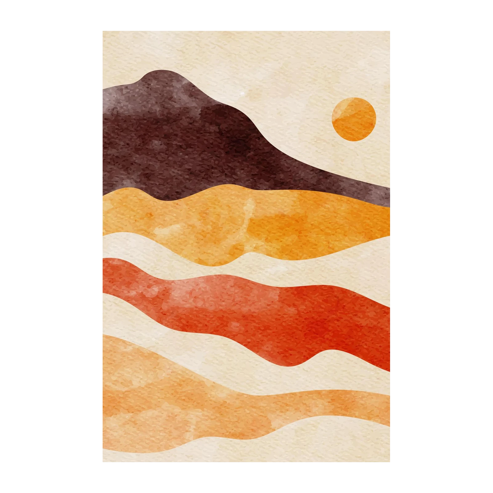 Abstract Mountain Sunset Landscape Wall Art