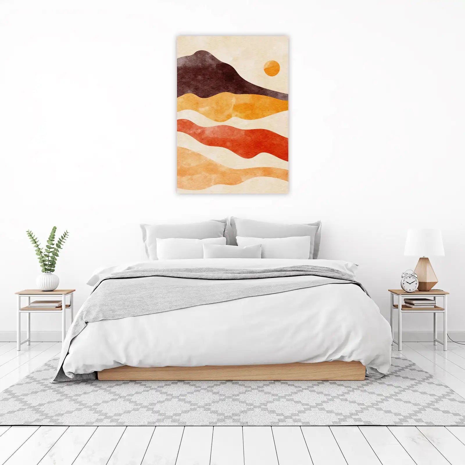 Abstract Mountain Sunset Landscape Wall Art