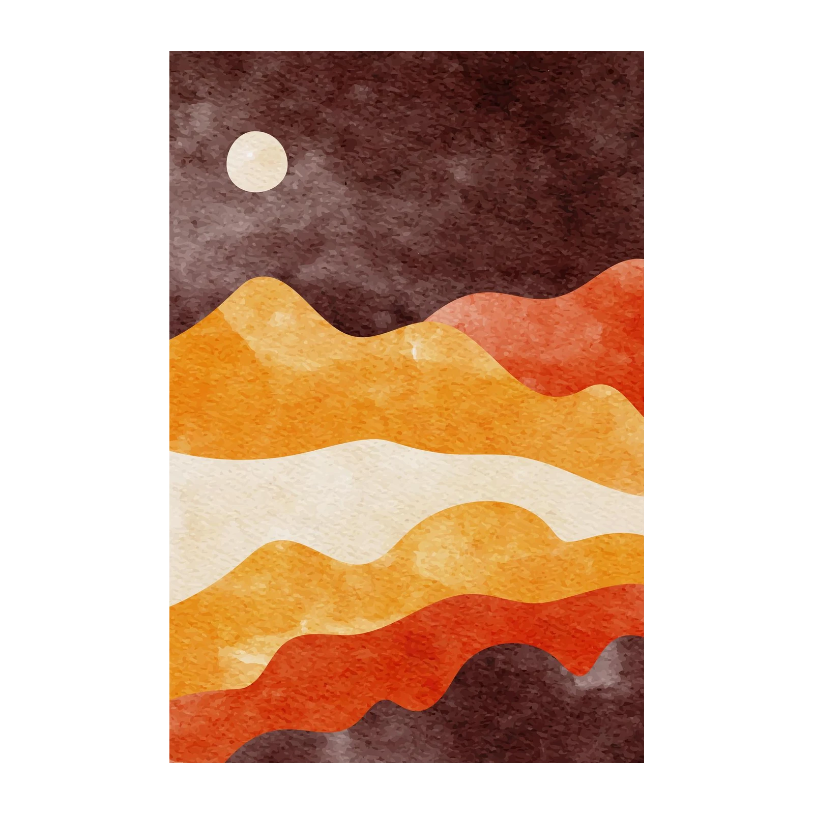 Abstract Mountain Moonscape Wall Art