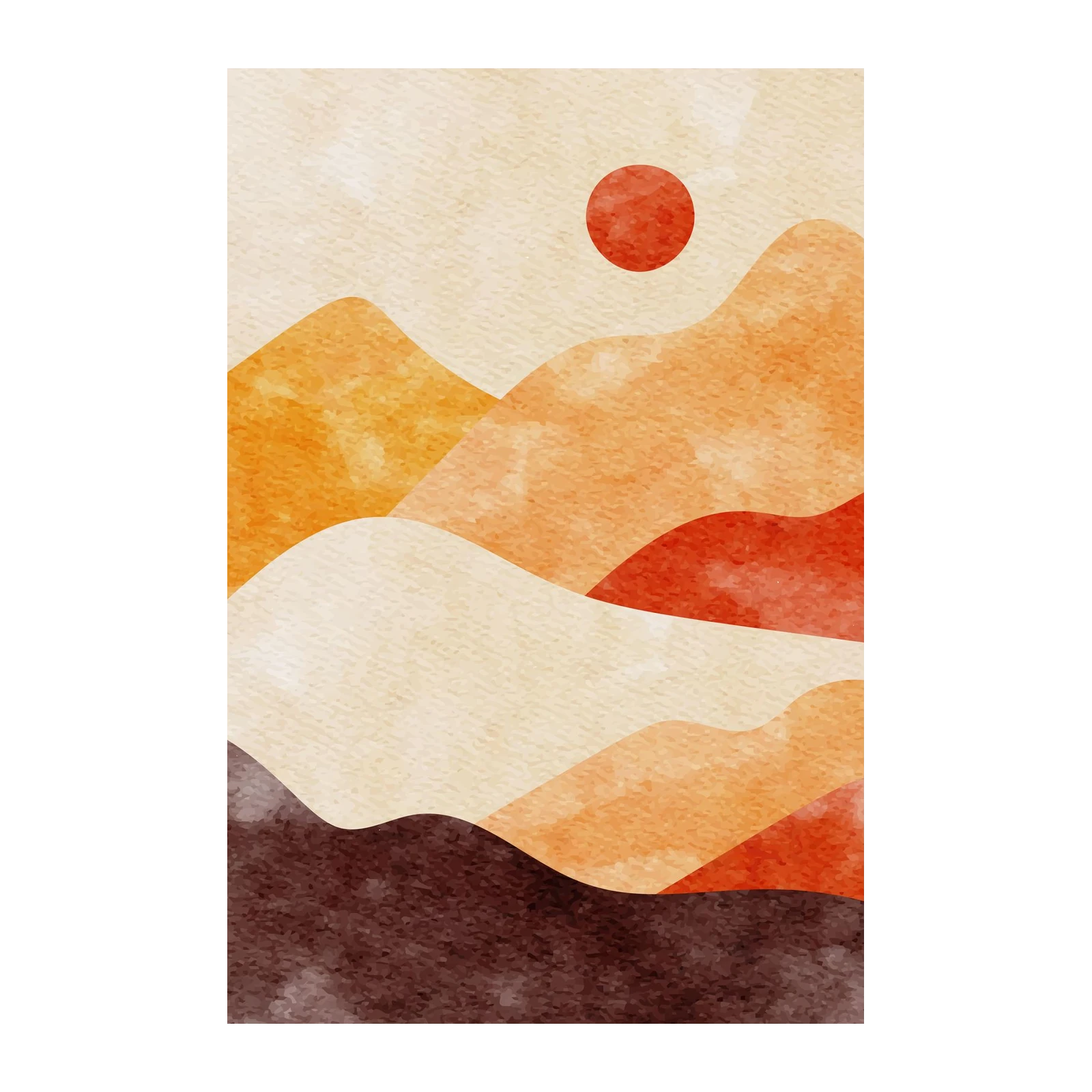 Abstract Sunset Mountain Art Wall Art