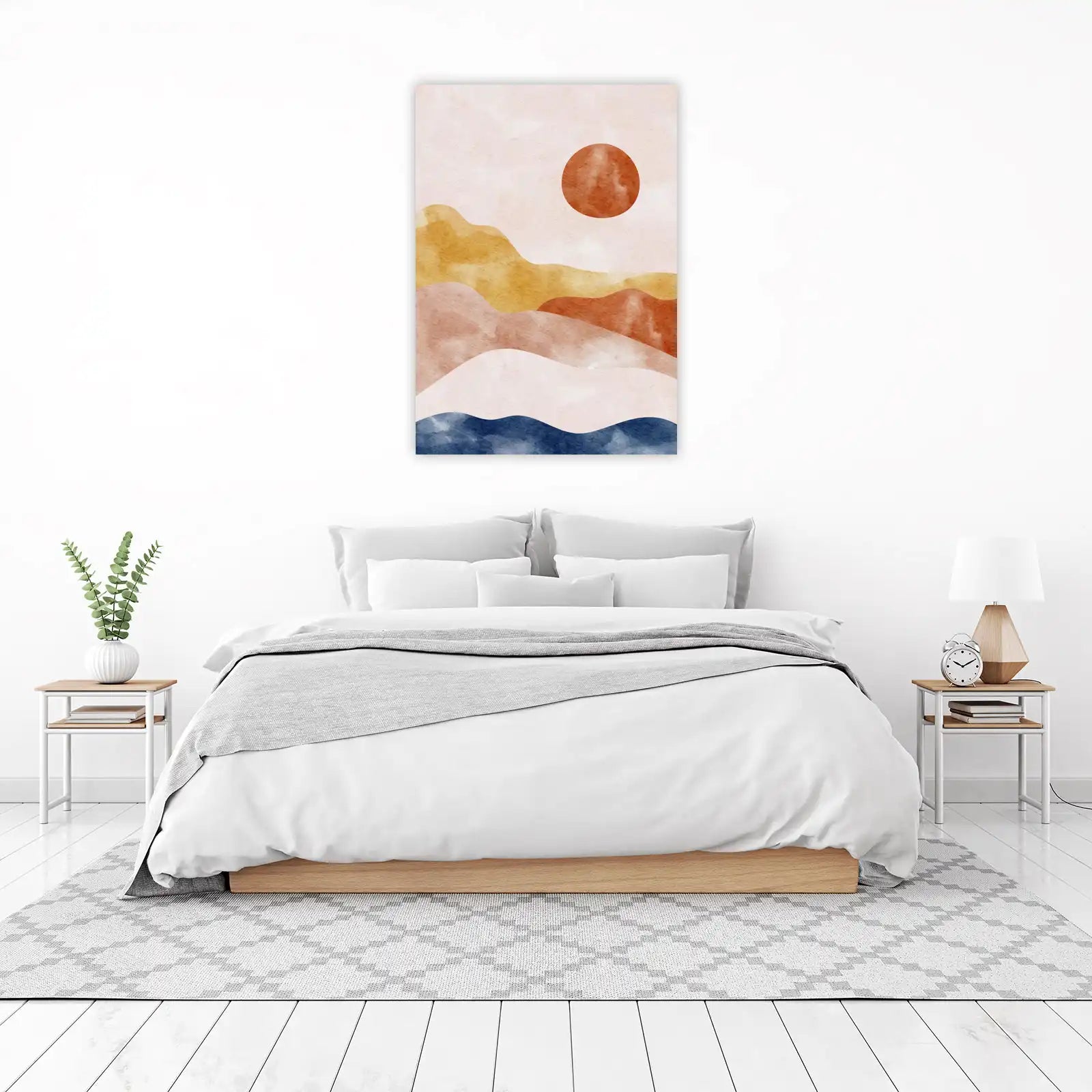 Bohemian Sun Landscape Boho Wall Art Wall Art