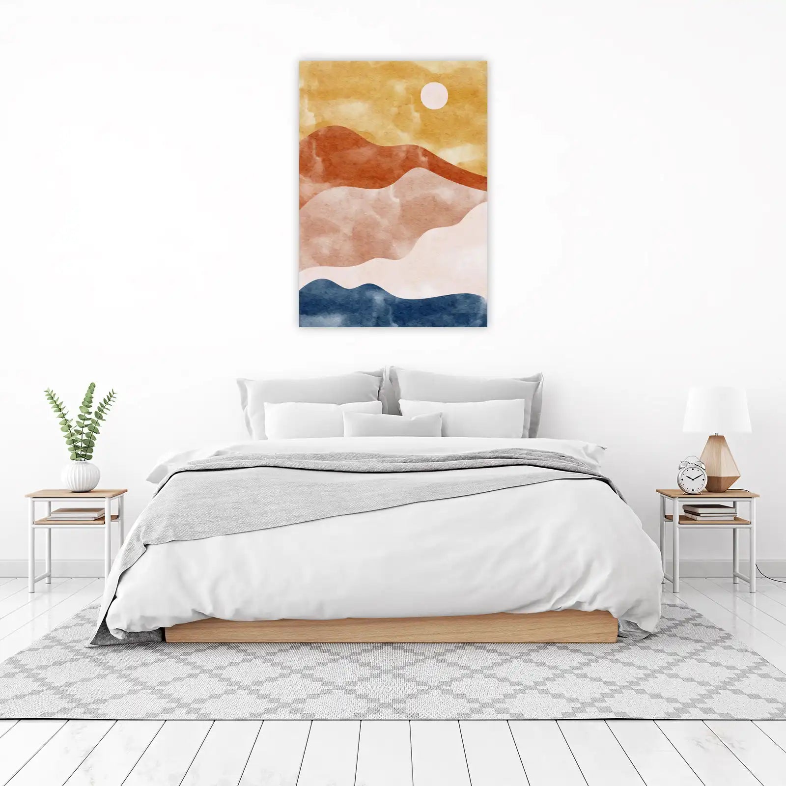 Abstract Sunset Hills Watercolor Wall Art