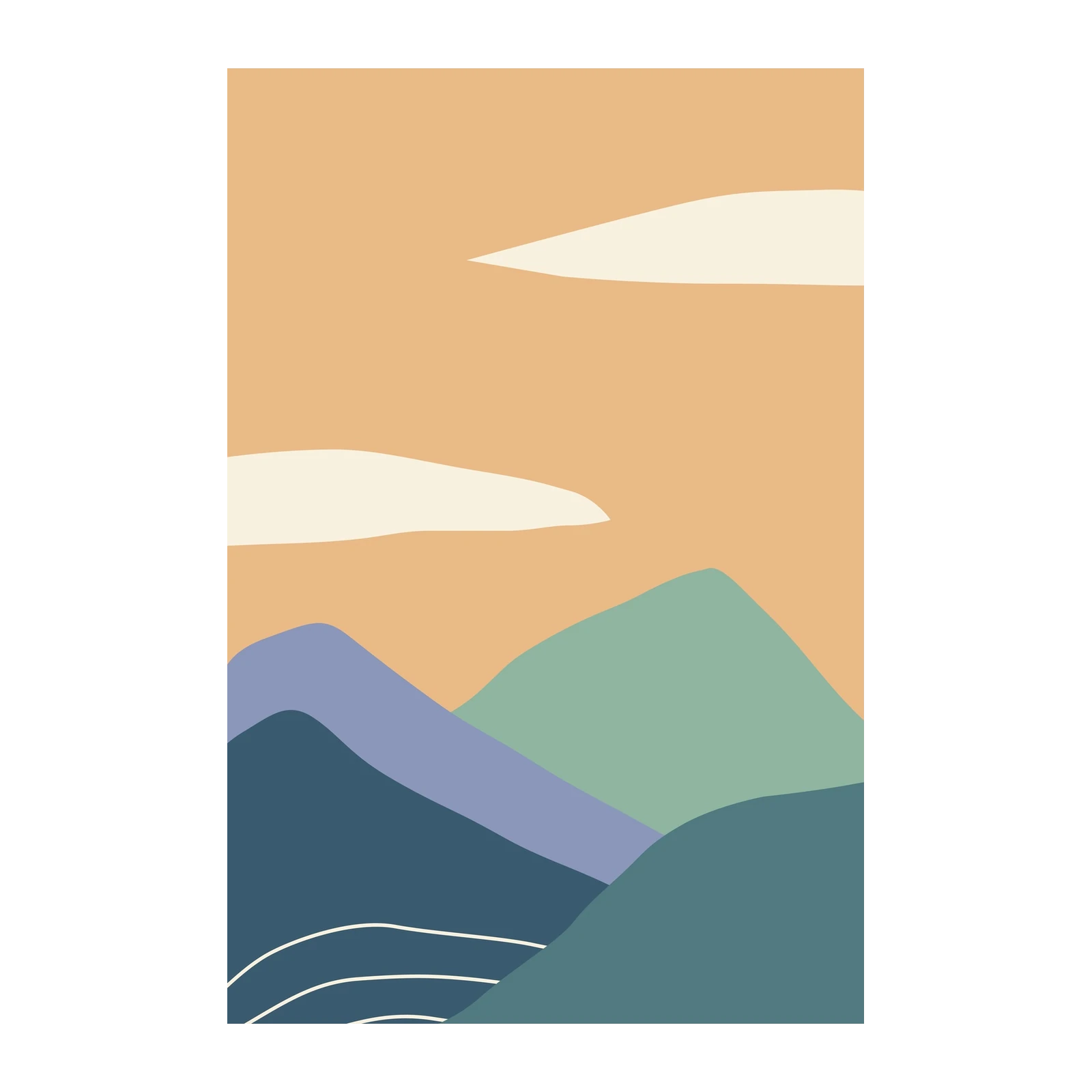 Abstract Mountain Landscape Wall Art