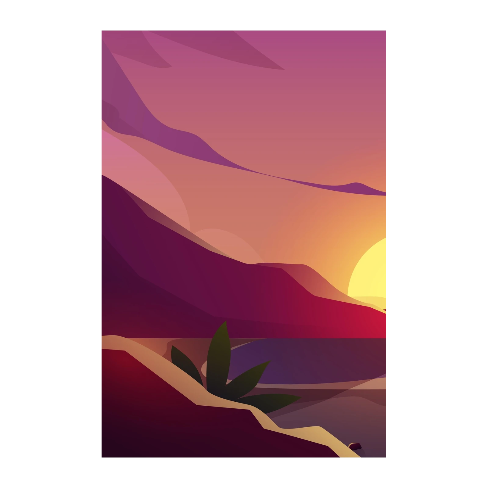 Vibrant Desert Sunset Landscape Wall Art