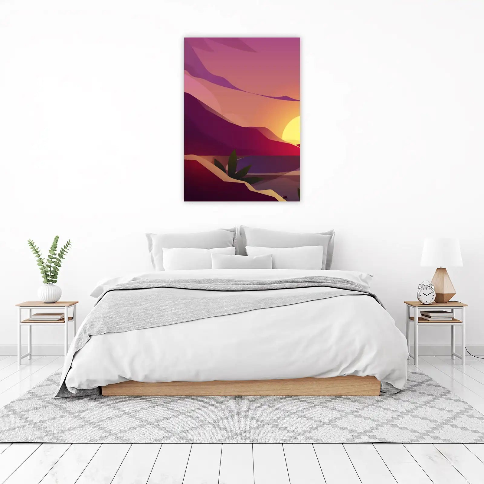 Vibrant Desert Sunset Landscape Wall Art