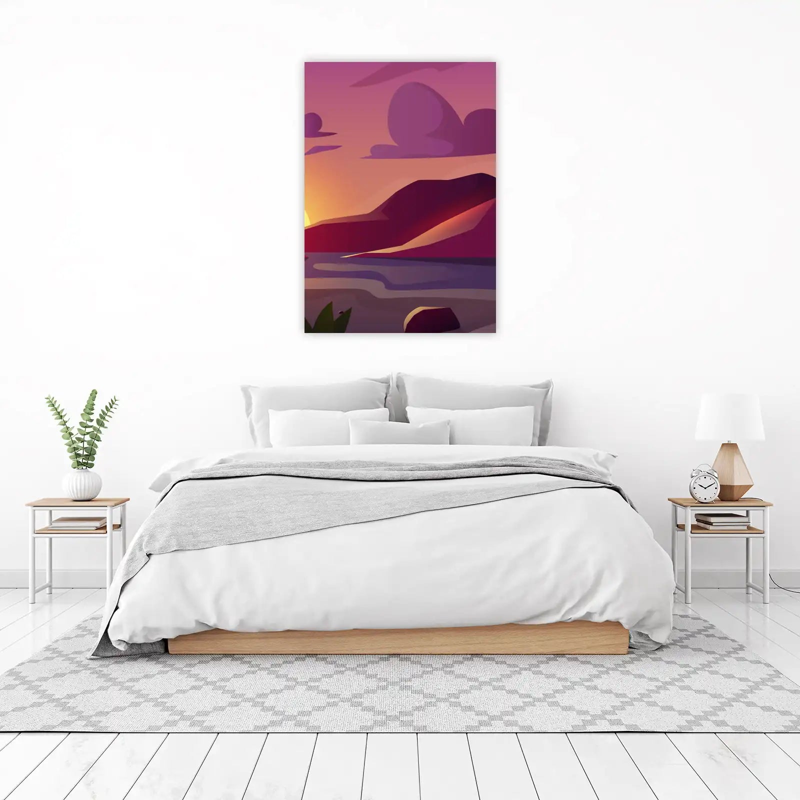 Serene Sunset Coastal Landscape Wall Art