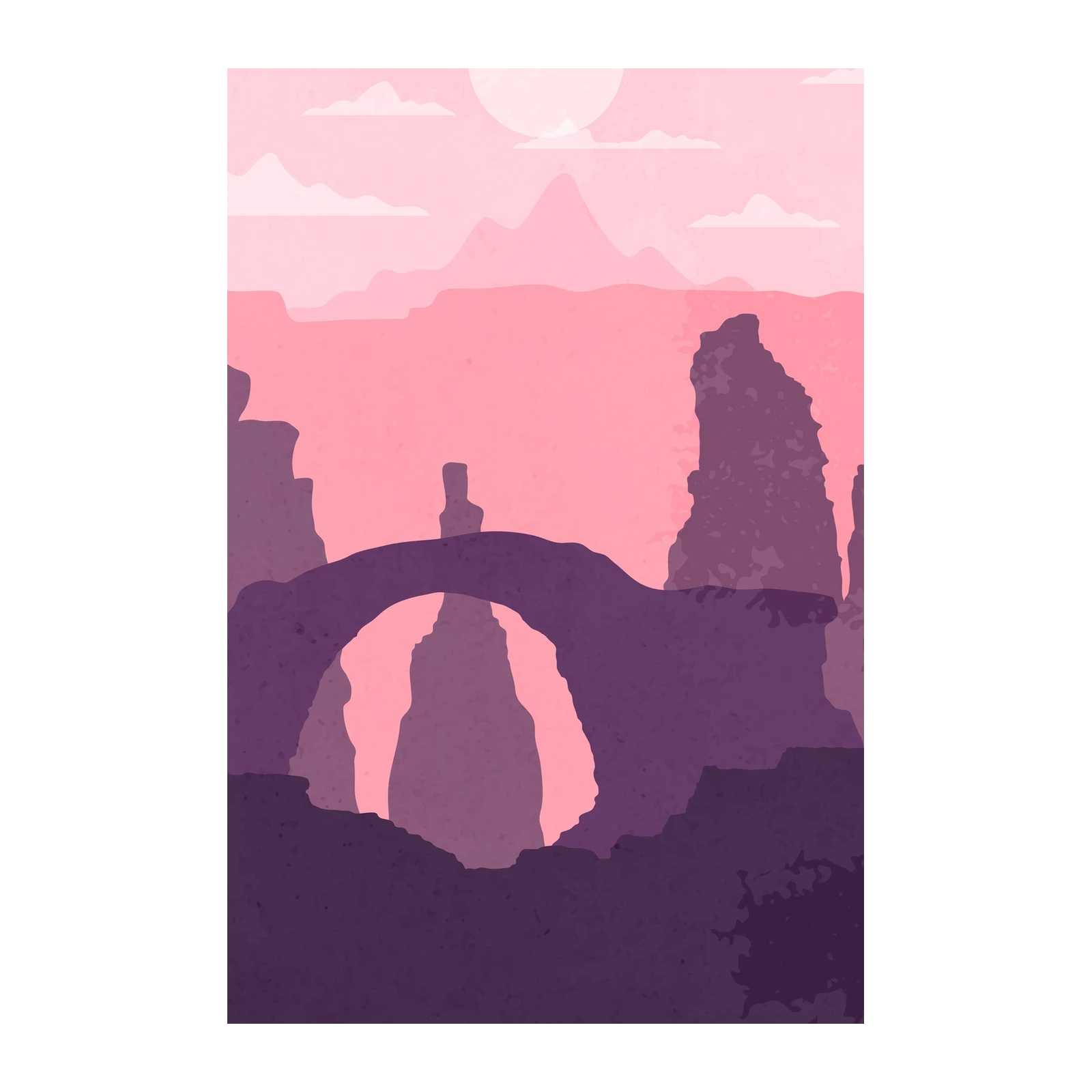Misty Mountain Arch Landscape Wall Art