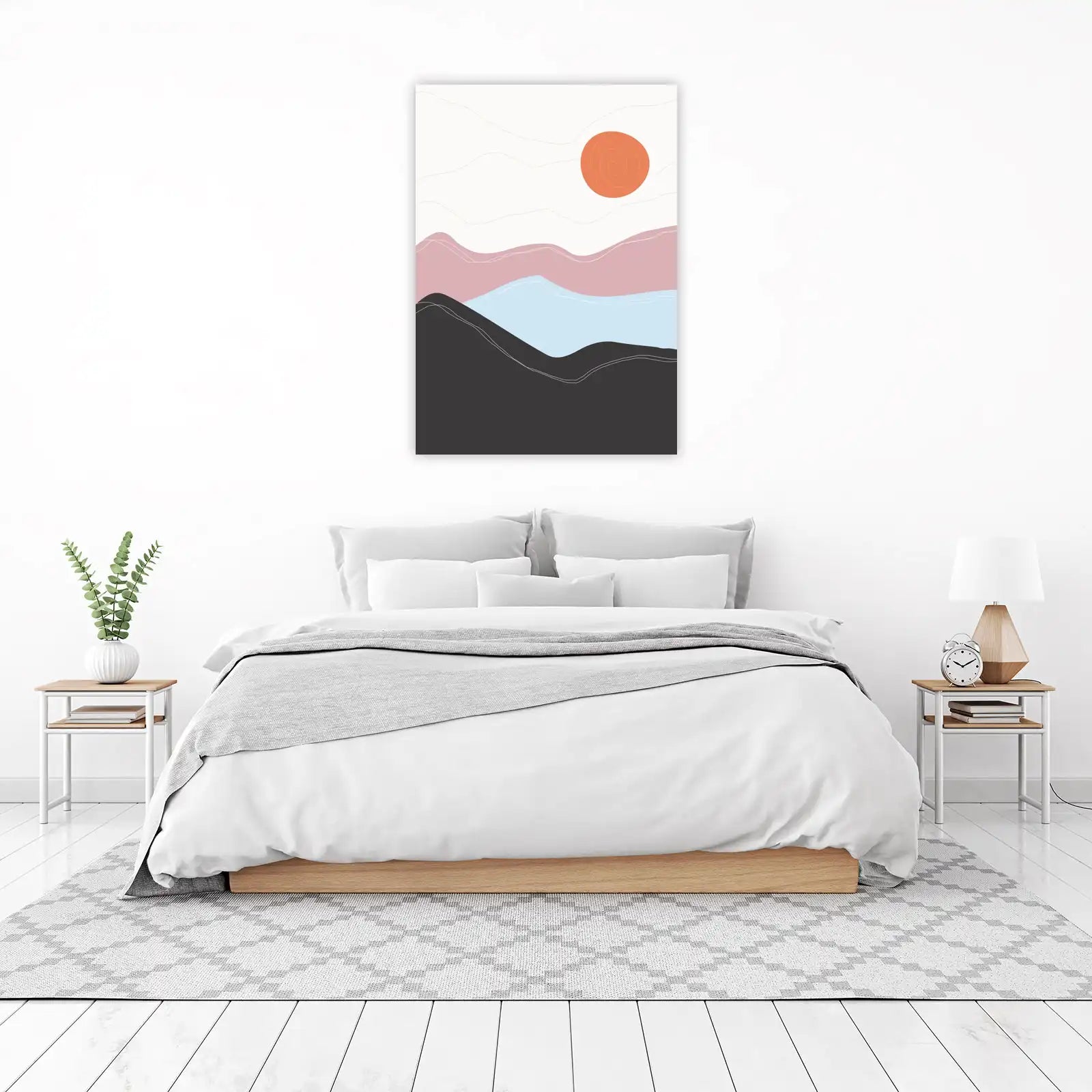 Abstract Mountain Sunset Wall Art | Boho Wall Art