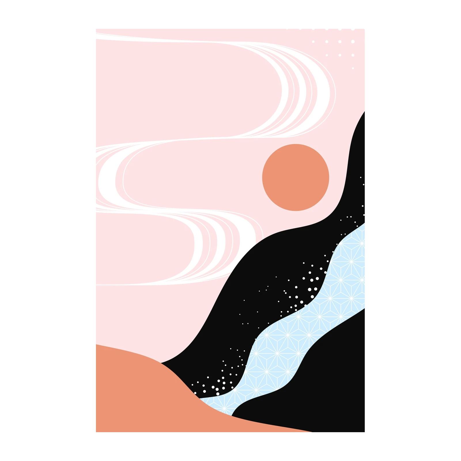 Modern Abstract Sunset Landscape Wall Art