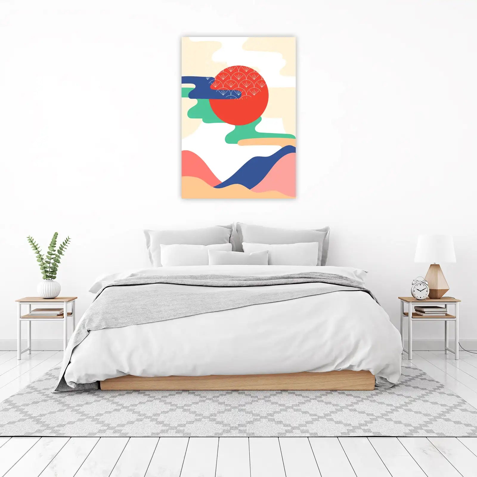 Abstract Sunset Waves Wall Art
