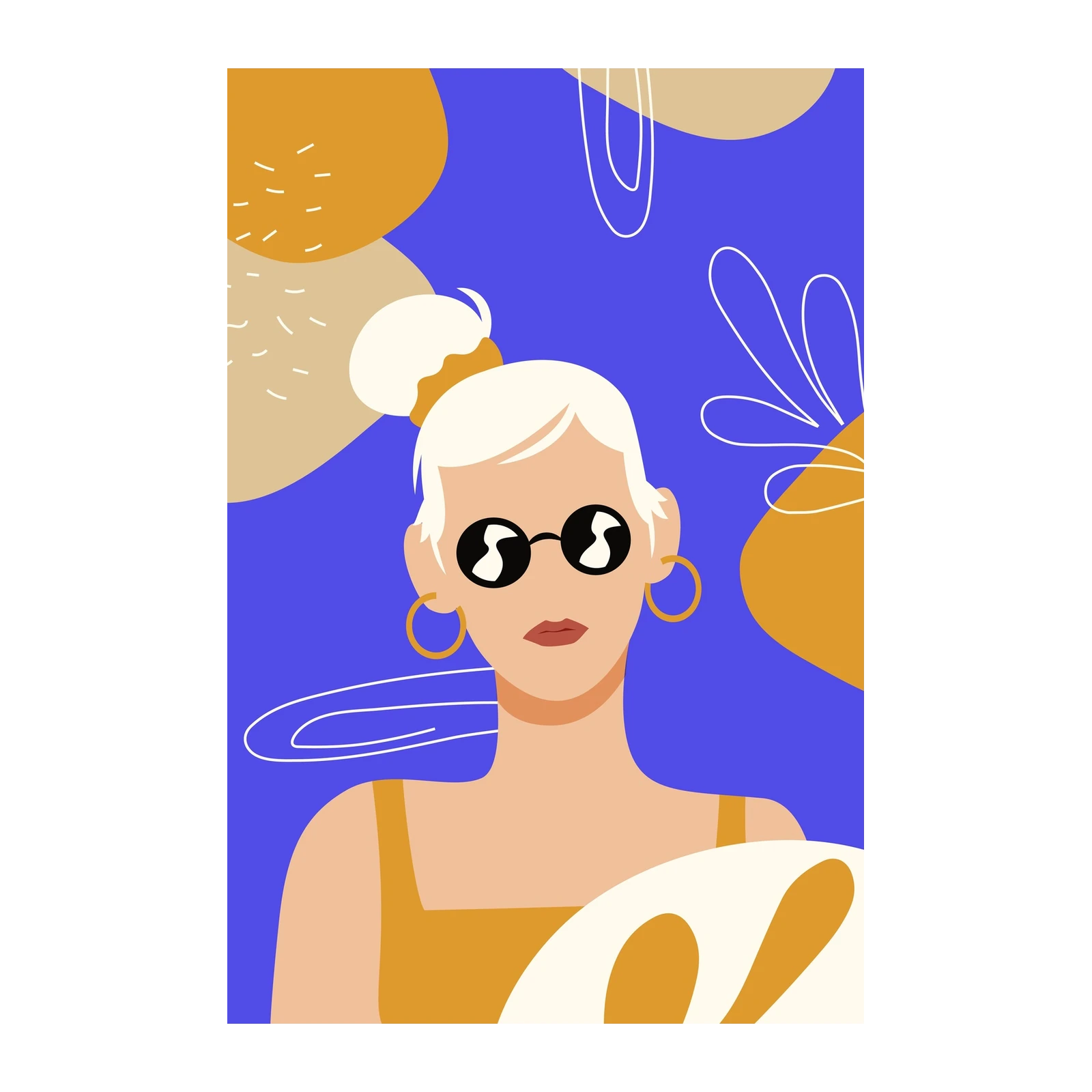 Boho Chic Woman Abstract Wall Art