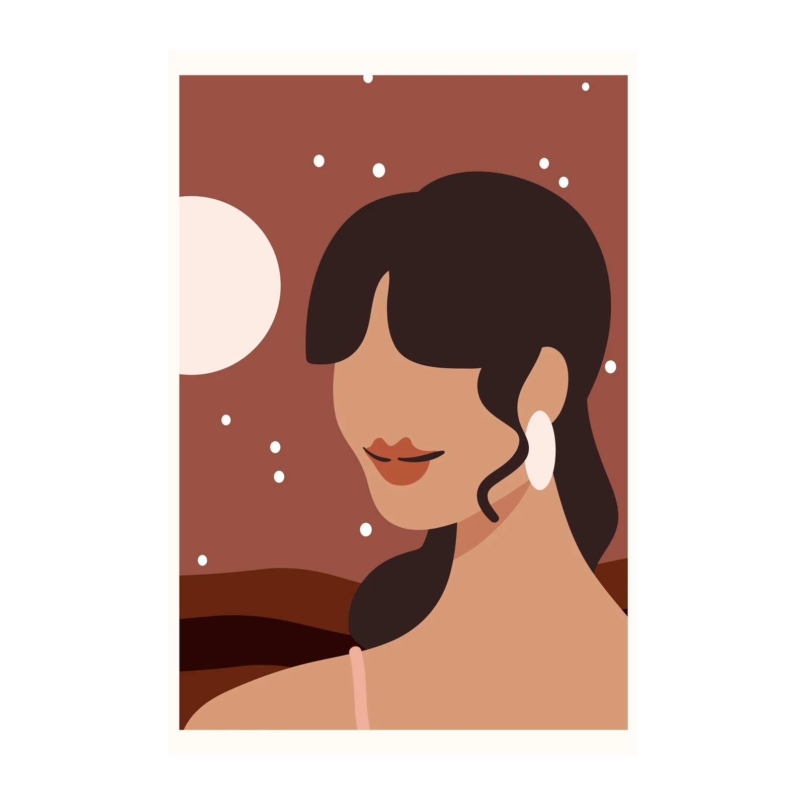 Boho Chic Woman Portrait Wall Art
