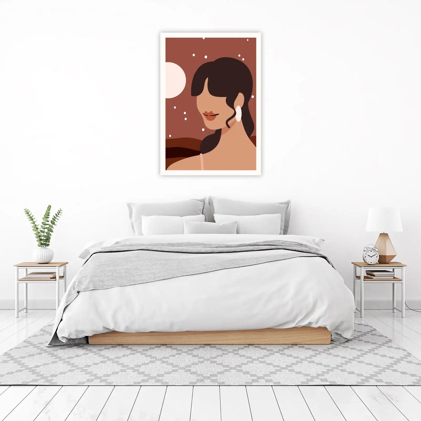 Boho Chic Woman Portrait Wall Art