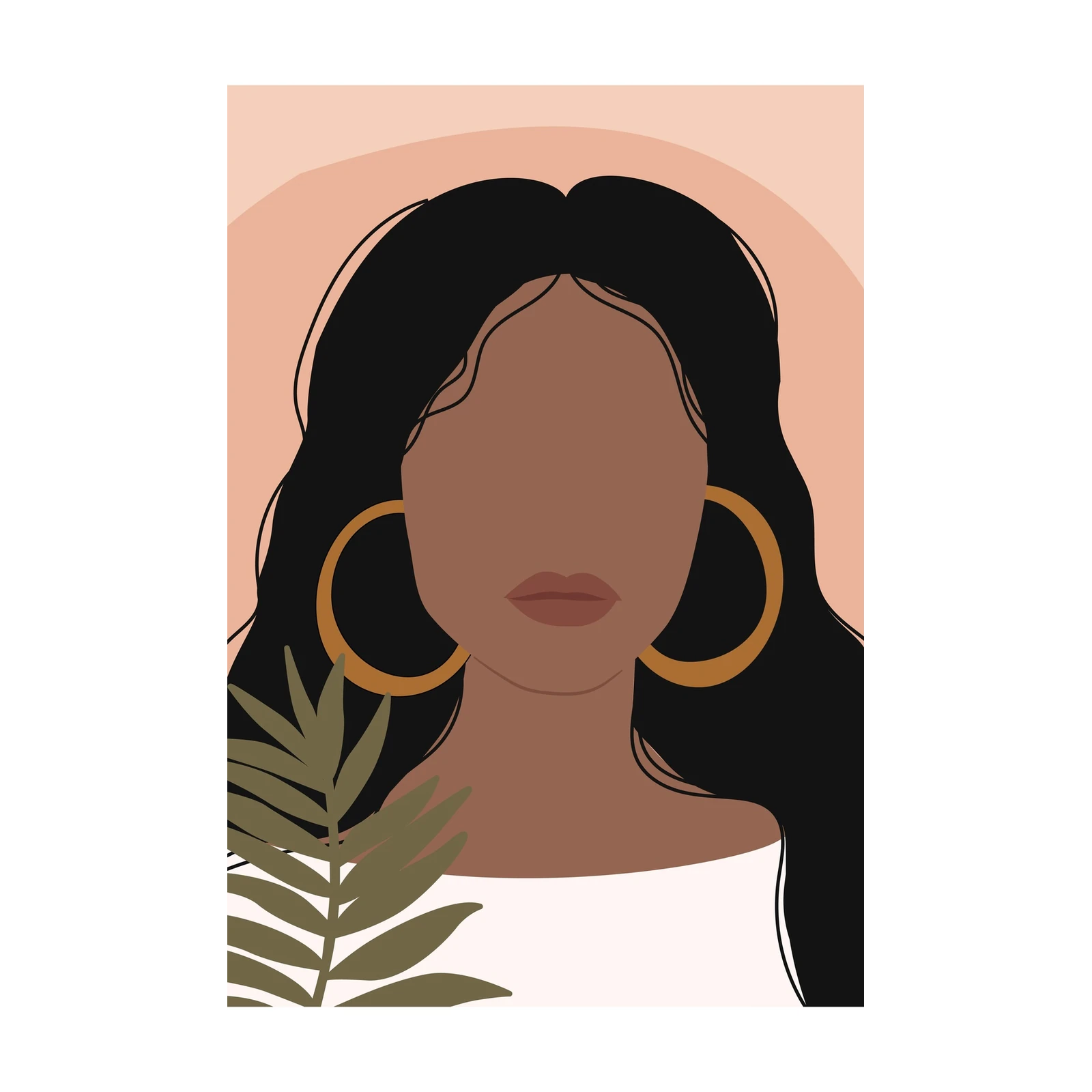 Boho Chic Woman Portrait Wall Art Wall Art